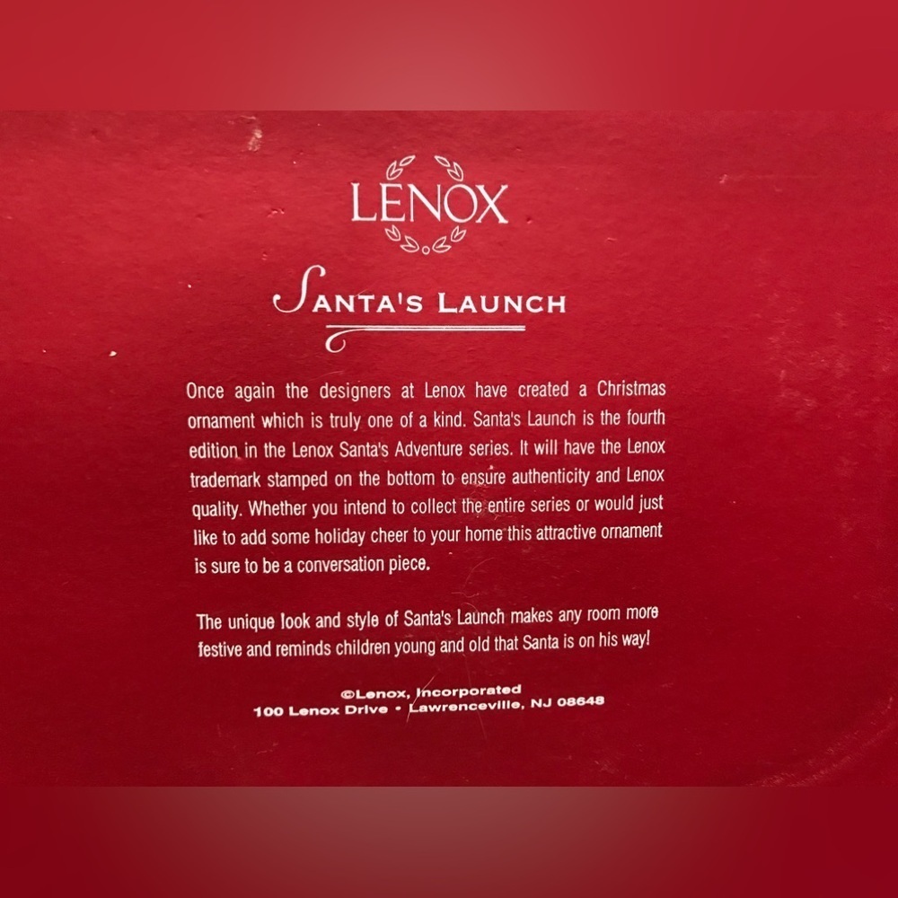 Lenox Santa’s Launch Pewter Ornament - Picture 4 of 4